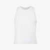 Vuori Energy Sleeveless Logo-patch Stretch-jersey Top 1 Vuori Energy Sleeveless Logo-patch Stretch-jersey Top -Reisi Clothing Shop R04114824 WHITE M