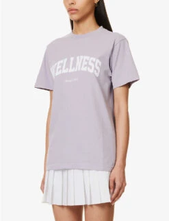 Wellness Ivy Logo-print Cotton-jersey T-shirt -Reisi Clothing Shop R04115917 FADEDLILACWHITE ALT02