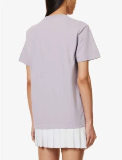 Wellness Ivy Logo-print Cotton-jersey T-shirt -Reisi Clothing Shop R04115917 FADEDLILACWHITE ALT03