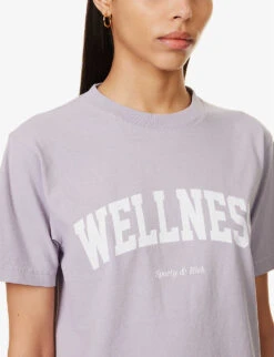 Wellness Ivy Logo-print Cotton-jersey T-shirt -Reisi Clothing Shop R04115917 FADEDLILACWHITE ALT04