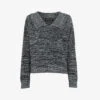 Whistles Frilled-collar Cotton And Recycled Polyester-blend Jumper -Reisi Clothing Shop R04116368 BLACK M