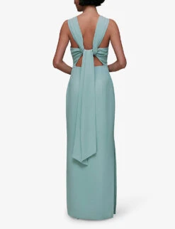Whistles Tie Back Stretch-crepe Maxi Dress -Reisi Clothing Shop R04118636 ALT03