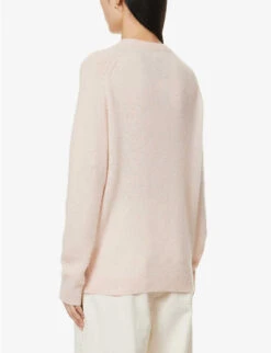 Toteme Scoop-neck Logo-embroidered Alpaca Wool, Cashmere And Silk-blend Jumper -Reisi Clothing Shop R04124846 POWDER ALT03