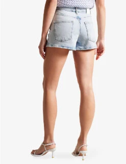 Ted Baker Gianahh High-rise Stretch-denim Shorts -Reisi Clothing Shop R04125133 LTWASH ALT03