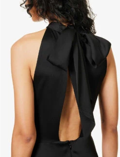 STELLA MCCARTNEY Asymmetric Cut-out Stretch-woven Mini Dress -Reisi Clothing Shop R04125563 BLACK ALT04