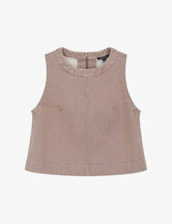 Soeur Pampa Boxy-shape Sleeveless Coated-canvas Top