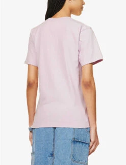 College Logo-print Cotton-jersey T-shirt -Reisi Clothing Shop R04126037 PURPLE ALT03