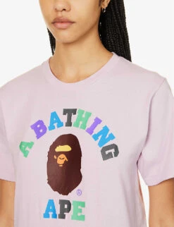 College Logo-print Cotton-jersey T-shirt -Reisi Clothing Shop R04126037 PURPLE ALT04