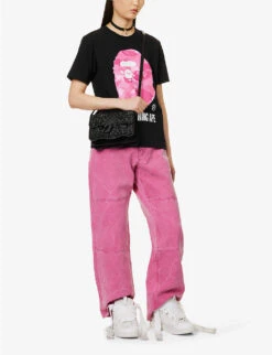 Camouflage-print Brand-patch Cotton-jersey T-shirt -Reisi Clothing Shop R04126054 BLACKXYELLOW ALT01