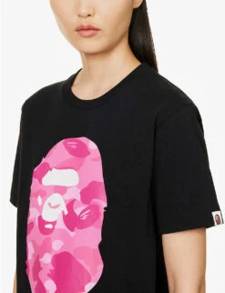 Camouflage-print Brand-patch Cotton-jersey T-shirt -Reisi Clothing Shop R04126054 BLACKXYELLOW ALT04