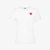Comme Des Garçons Play Heart-appliqué Slim-fit Cotton-jersey Top 2 Comme Des Garçons Play Heart-appliqué Slim-fit Cotton-jersey Top -Reisi Clothing Shop R04126229 WHITE M