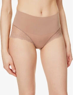 Spanx Undie-tectable Floral-lace Woven Briefs -Reisi Clothing Shop R04126543 CAFEAULAIT ALT04