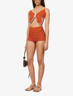 Rosemary High-rise Knitted Shorts -Reisi Clothing Shop R04126884 GOLDFLAME ALT01