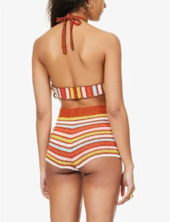 Chevron-pattern Crochet-knit Shorts -Reisi Clothing Shop R04126885 MULTI ALT03