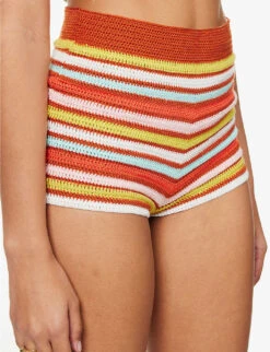 Chevron-pattern Crochet-knit Shorts -Reisi Clothing Shop R04126885 MULTI ALT04