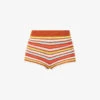 Chevron-pattern Crochet-knit Shorts -Reisi Clothing Shop R04126885 MULTI M