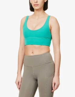 Lululemon Align Scoop-neck Stretch-jersey Bra -Reisi Clothing Shop R04127457 MALDIVGRNMALDIVGRN ALT02