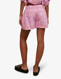 Maje Paisley Print Cotton Shorts -Reisi Clothing Shop R04127660 ROSES ALT03
