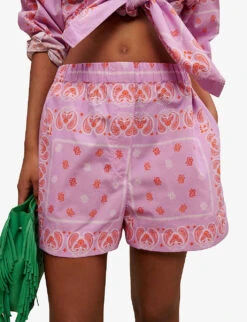 Maje Paisley Print Cotton Shorts -Reisi Clothing Shop R04127660 ROSES ALT04