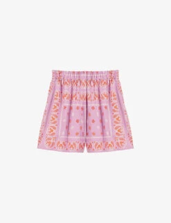 Maje Paisley Print Cotton Shorts