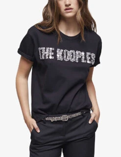 THE KOOPLES Logo-embellished Cotton T-shirt -Reisi Clothing Shop R04127675 BLA01 ALT02
