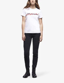 THE KOOPLES Logo-print Cotton T-shirt -Reisi Clothing Shop R04127682 WHI01 ALT01
