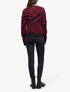 THE KOOPLES Graphic-print Crew-neck Wool Jumper -Reisi Clothing Shop R04127726 BLA26 ALT03