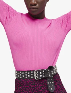 THE KOOPLES Ribbed-knit Stretch-woven Jumper -Reisi Clothing Shop R04127790 PIN01 ALT02