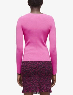 THE KOOPLES Ribbed-knit Stretch-woven Jumper -Reisi Clothing Shop R04127790 PIN01 ALT03