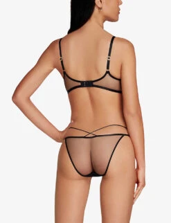 AGENT PROVOCATEUR Zella Plunge Sheer-tulle Underwired Bra -Reisi Clothing Shop R04128756 BLACK ALT03