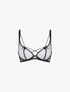 AGENT PROVOCATEUR Zella Plunge Sheer-tulle Underwired Bra