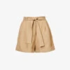 Clementina High-rise Organic-linen Shorts -Reisi Clothing Shop R04128927 TAN M