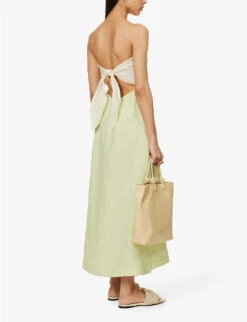 Penelope Sleeveless Organic-linen Midi Dress -Reisi Clothing Shop R04128936 NEONLIME ALT01