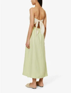 Penelope Sleeveless Organic-linen Midi Dress -Reisi Clothing Shop R04128936 NEONLIME ALT03