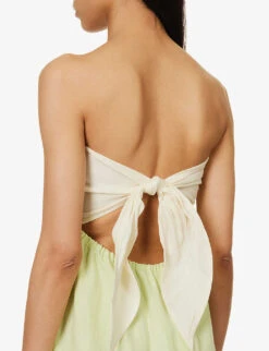 Penelope Sleeveless Organic-linen Midi Dress -Reisi Clothing Shop R04128936 NEONLIME ALT04