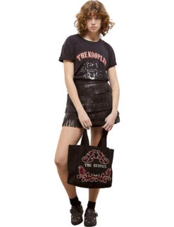 THE KOOPLES Tiger Screen-print Cotton-jersey T-shirt -Reisi Clothing Shop R04129060 BLA55 ALT01