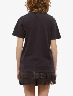 THE KOOPLES Tiger Screen-print Cotton-jersey T-shirt -Reisi Clothing Shop R04129060 BLA55 ALT03