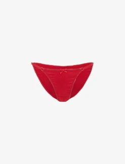 AGENT PROVOCATEUR Ettie Ouvert Cut-out Heart-motif Stretch-silk Briefs