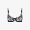 AGENT PROVOCATEUR Lindie Embroidered Underwired Mesh Bra -Reisi Clothing Shop R04129119 BLACK M