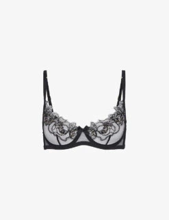 AGENT PROVOCATEUR Lindie Embroidered Underwired Mesh Bra