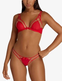 AGENT PROVOCATEUR Cherise Laced Underwired Mesh Bra -Reisi Clothing Shop R04129128 RED ALT02
