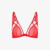 AGENT PROVOCATEUR Cherise Laced Underwired Mesh Bra -Reisi Clothing Shop R04129128 RED M
