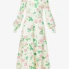 ME AND EM Floral-print Stretch-cotton Midi Dress -Reisi Clothing Shop R04129197 LIGHTCREAMBRIGHTR M