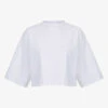 Frances Cropped Oversized Stretch-cotton T-shirt -Reisi Clothing Shop R04129964 WHITE M