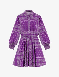 Maje Paisley-print Cotton Mini Dress