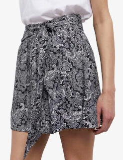 THE KOOPLES Paisley-print Woven Shorts -Reisi Clothing Shop R04131165 BLA09 ALT04