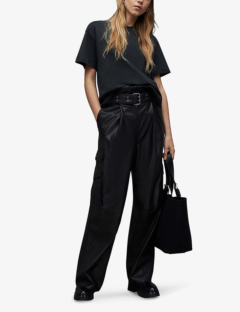 AllSaints Cygni Cut-out Organic-cotton T-shirt 4 AllSaints Cygni Cut-out Organic-cotton T-shirt - Image 2