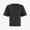 AllSaints Cygni Cut-out Organic-cotton T-shirt 2 AllSaints Cygni Cut-out Organic-cotton T-shirt -Reisi Clothing Shop R04131319 WASHEDBLACK M
