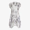 AllSaints Audrey Floral-print Woven Mini Dress -Reisi Clothing Shop R04131581 MONOWHITE M