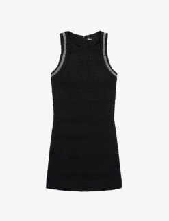 THE KOOPLES Chain-trim Knitted Cotton-blend Mini Dress